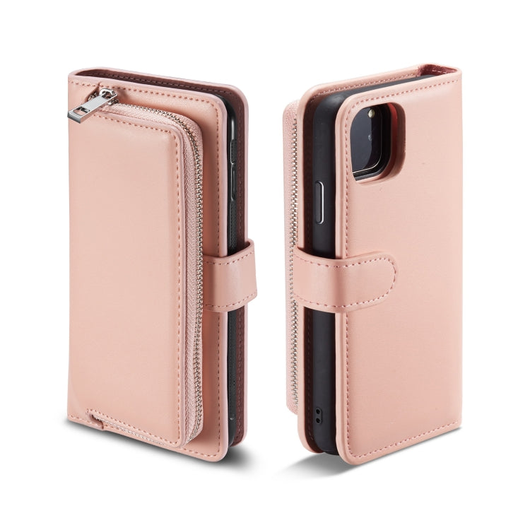 For iPhone 11 Plain Texture Zipper Horizontal Flip Leather Case with Card Slots & Wallet Function