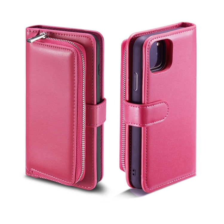 For iPhone 11 Plain Texture Zipper Horizontal Flip Leather Case with Card Slots & Wallet Function