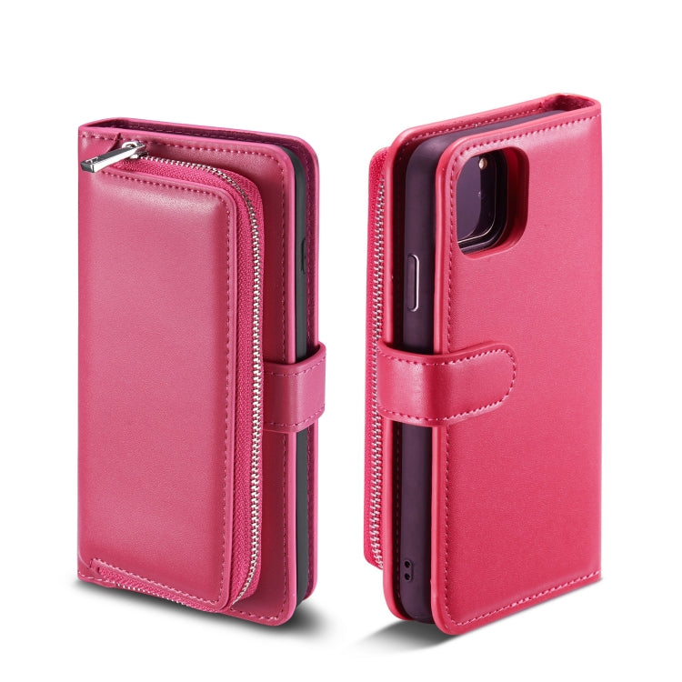 For iPhone 11 Pro Max Plain Texture Zipper Horizontal Flip Leather Case with Card Slots & Wallet Function