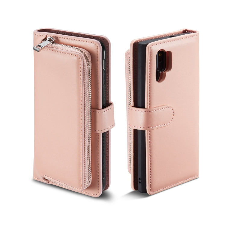 For Galaxy Note 10 Plain Texture Zipper Horizontal Flip Leather Case with Card Slots & Wallet Function