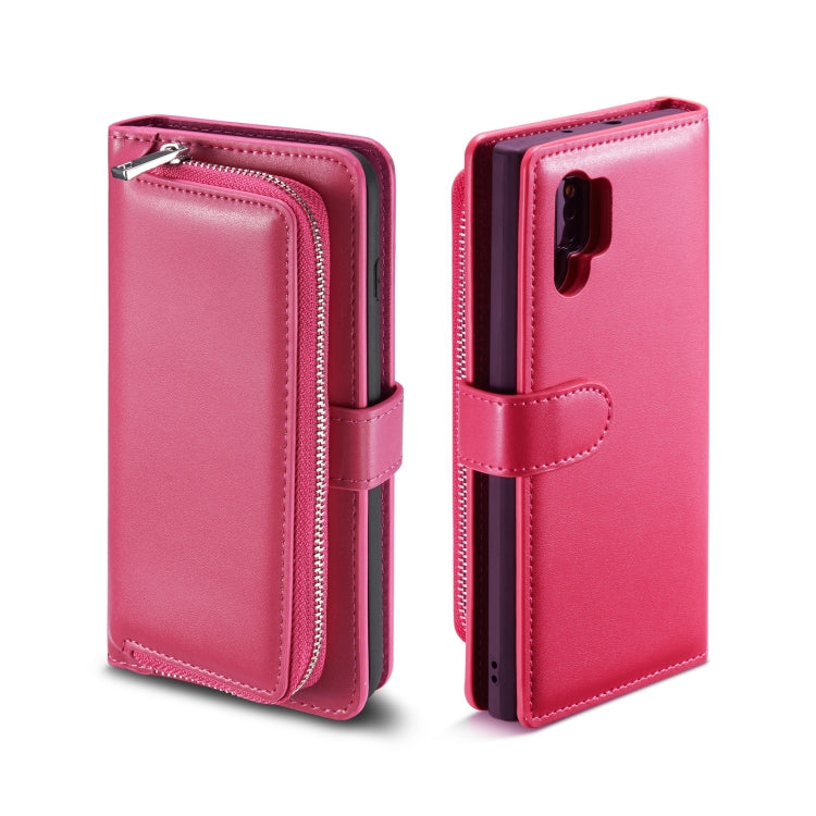 For Galaxy Note 10 Plain Texture Zipper Horizontal Flip Leather Case with Card Slots & Wallet Function