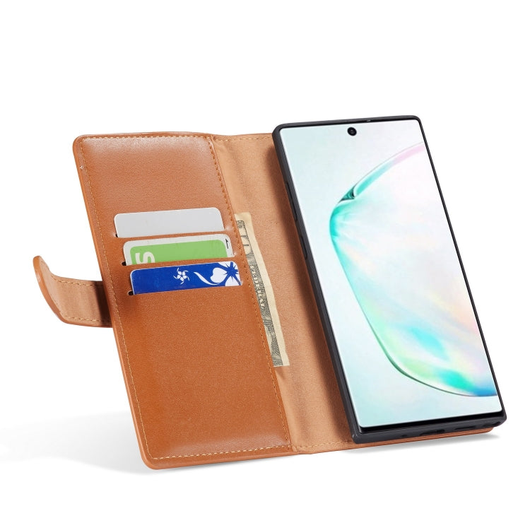 For Galaxy Note 10 Plus Plain Texture Zipper Horizontal Flip Leather Case with Card Slots & Wallet Function