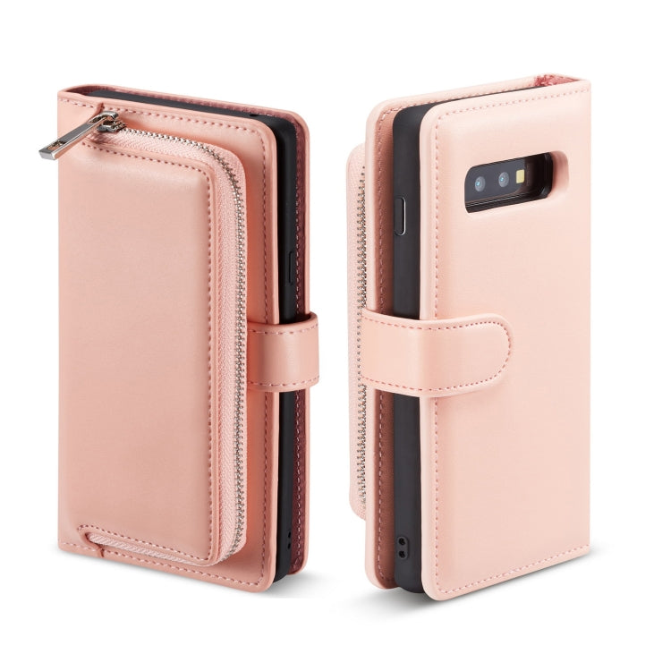 For Galaxy S10 Plain Texture Zipper Horizontal Flip Leather Case with Card Slots & Wallet Function