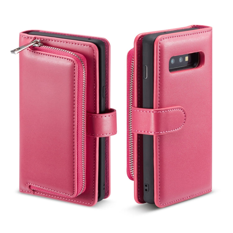 For Galaxy S10 Plain Texture Zipper Horizontal Flip Leather Case with Card Slots & Wallet Function