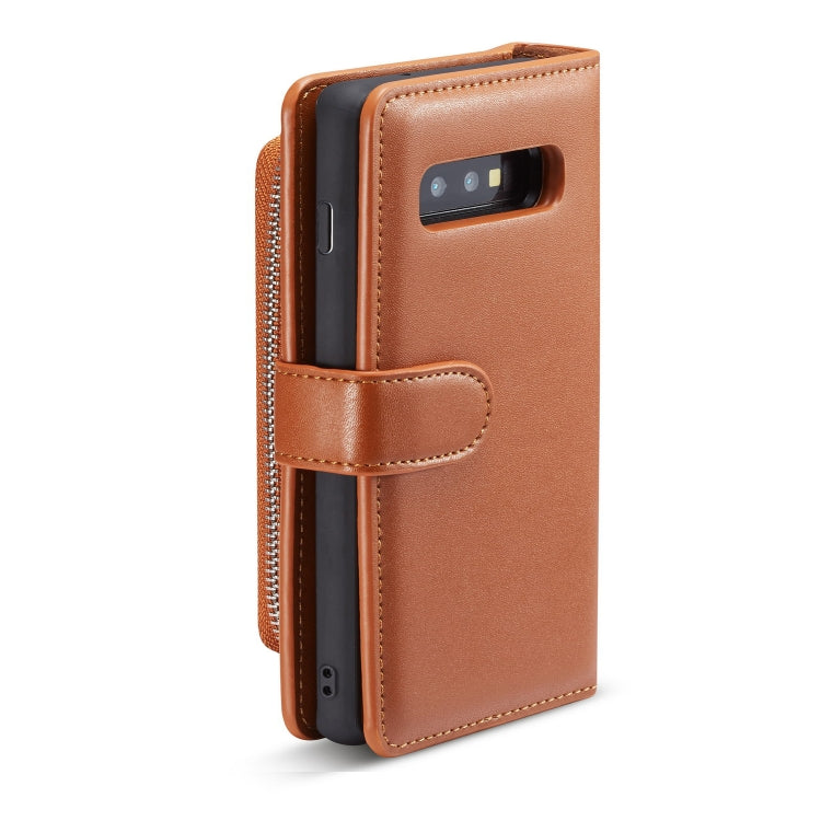 For Galaxy S10 Plain Texture Zipper Horizontal Flip Leather Case with Card Slots & Wallet Function