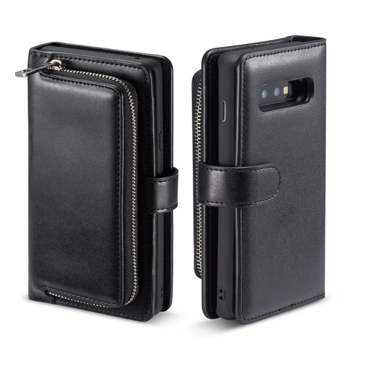 For Galaxy S10 Plain Texture Zipper Horizontal Flip Leather Case with Card Slots & Wallet Function