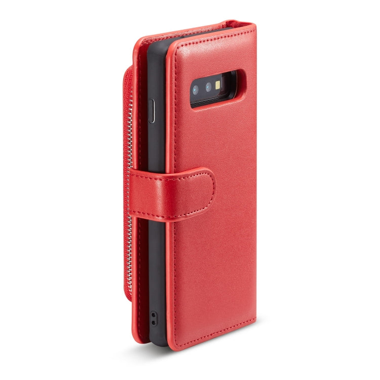 For Galaxy S10 Plus Plain Texture Zipper Horizontal Flip Leather Case with Card Slots & Wallet Function