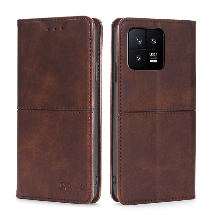 For Xiaomi 13 Cow Texture Magnetic Horizontal Flip Leather Phone Case