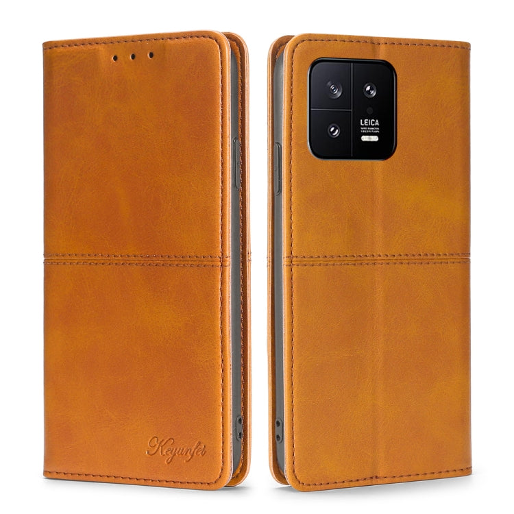 For Xiaomi 13 Cow Texture Magnetic Horizontal Flip Leather Phone Case