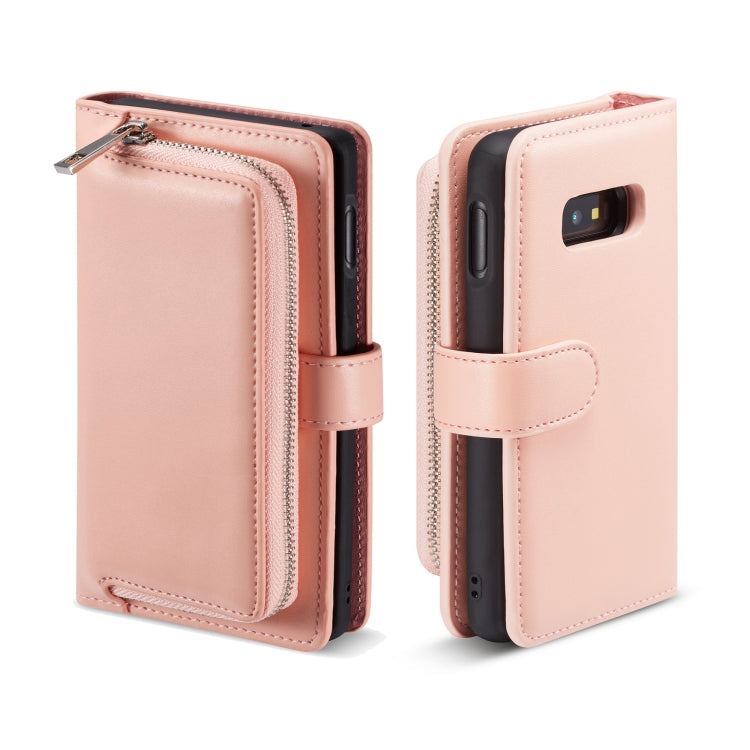 For Galaxy S10 Lite Plain Texture Zipper Horizontal Flip Leather Case with Card Slots & Wallet Function