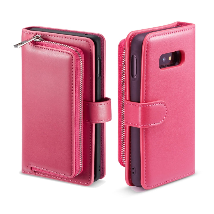 For Galaxy S10 Lite Plain Texture Zipper Horizontal Flip Leather Case with Card Slots & Wallet Function