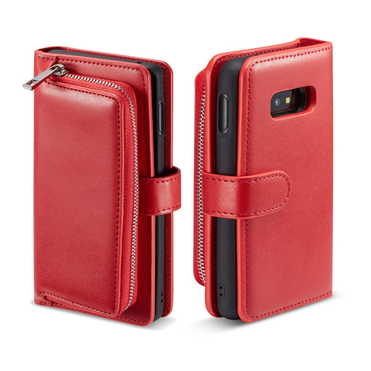 For Galaxy S10 Lite Plain Texture Zipper Horizontal Flip Leather Case with Card Slots & Wallet Function