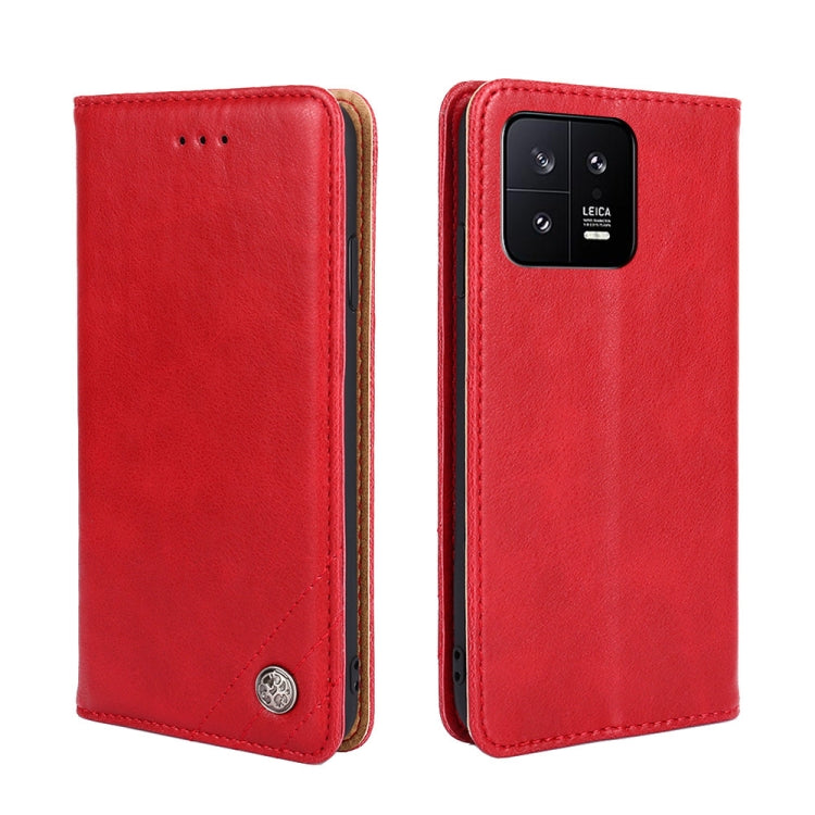 For Xiaomi 13 Non-Magnetic Retro Texture Flip Leather Phone Case