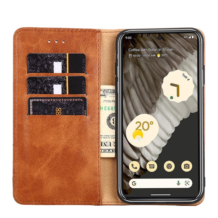 For Google Pixel 7a Non-Magnetic Retro Texture Flip Leather Phone Case