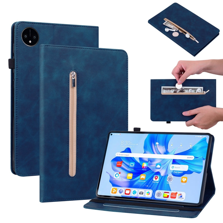 For Huawei MatePad Pro 11 2022 Skin Feel Solid Color Zipper Leather Tablet Case
