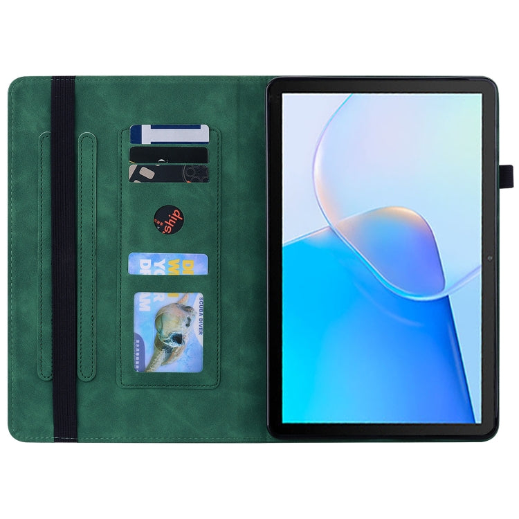 For Huawei MatePad SE Skin Feel Solid Color Zipper Leather Tablet Case