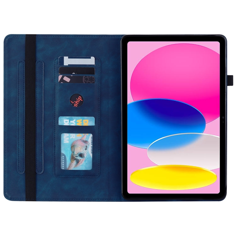 For iPad 10th Gen 10.9 2022 Skin Feel Solid Color Zipper Leather Tablet Case