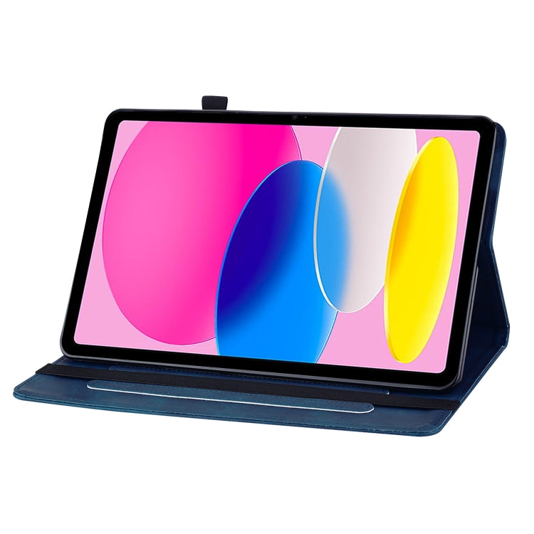 For iPad 10th Gen 10.9 2022 Skin Feel Solid Color Zipper Leather Tablet Case