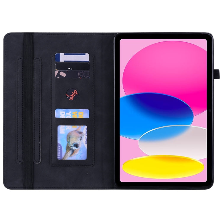 For iPad 10th Gen 10.9 2022 Skin Feel Solid Color Zipper Leather Tablet Case