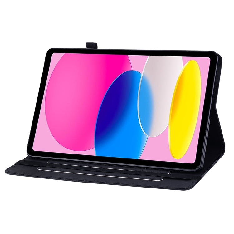 For iPad 10th Gen 10.9 2022 Skin Feel Solid Color Zipper Leather Tablet Case