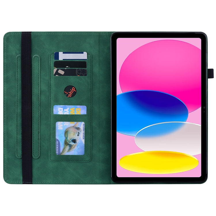 For iPad 10th Gen 10.9 2022 Skin Feel Solid Color Zipper Leather Tablet Case
