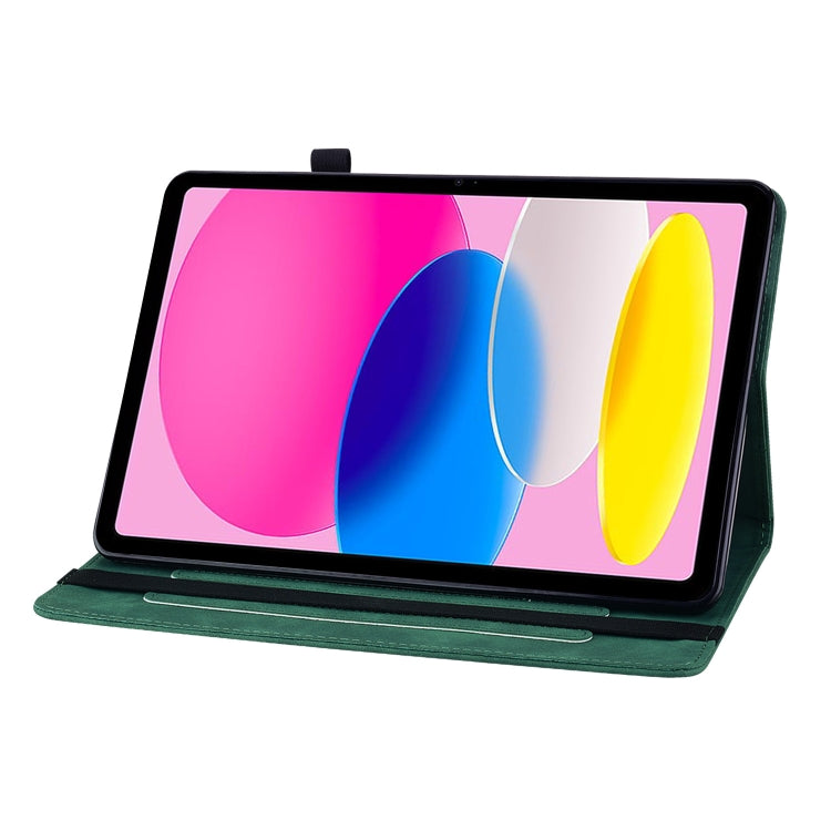 For iPad 10th Gen 10.9 2022 Skin Feel Solid Color Zipper Leather Tablet Case