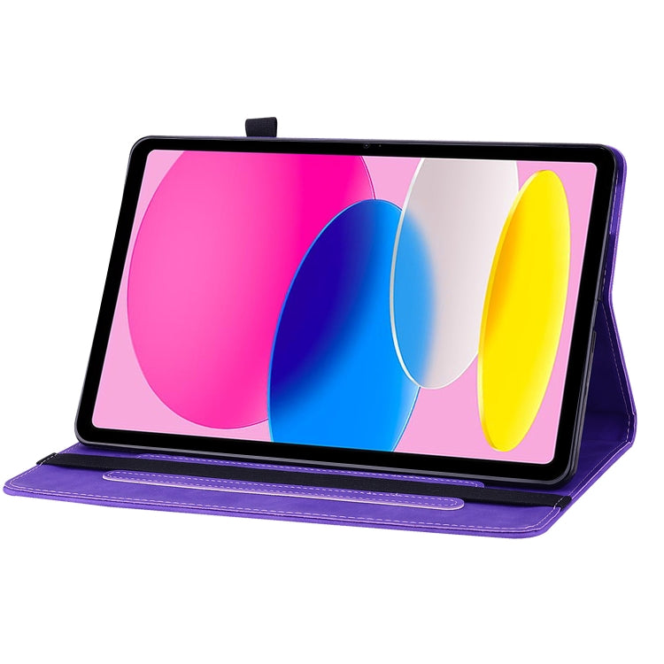 For iPad 10th Gen 10.9 2022 Skin Feel Solid Color Zipper Leather Tablet Case
