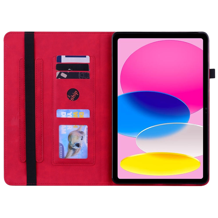 For iPad 10th Gen 10.9 2022 Skin Feel Solid Color Zipper Leather Tablet Case