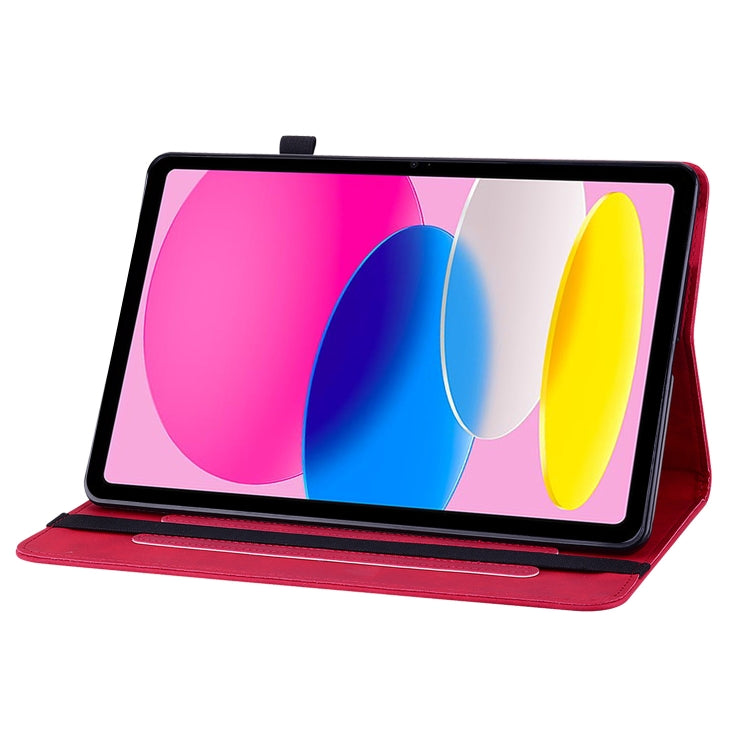 For iPad 10th Gen 10.9 2022 Skin Feel Solid Color Zipper Leather Tablet Case