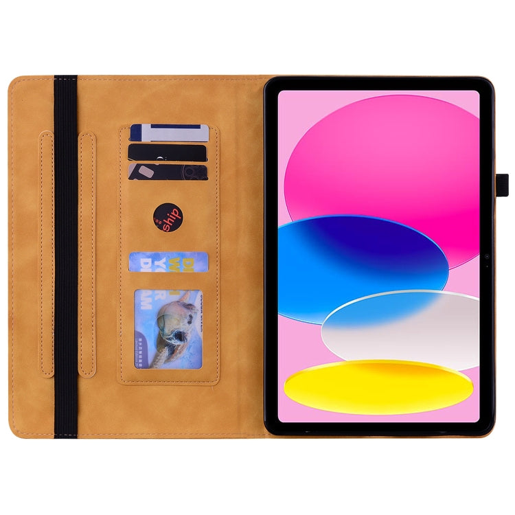For iPad 10th Gen 10.9 2022 Skin Feel Solid Color Zipper Leather Tablet Case