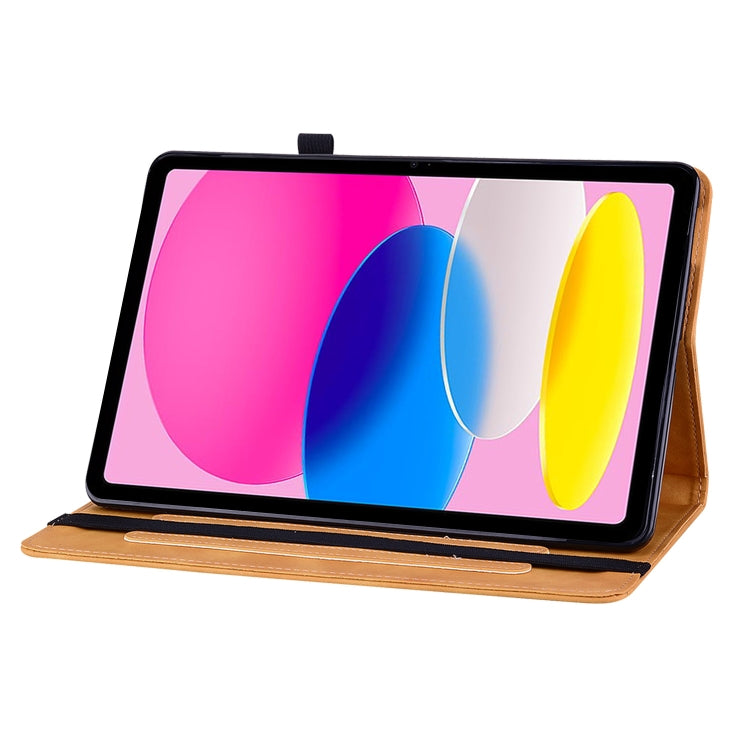 For iPad 10th Gen 10.9 2022 Skin Feel Solid Color Zipper Leather Tablet Case