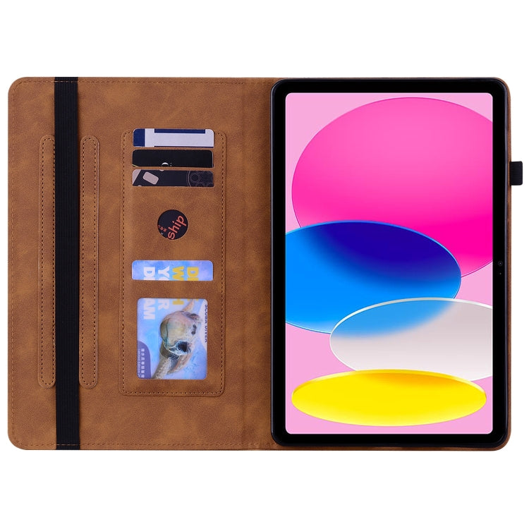 For iPad 10th Gen 10.9 2022 Skin Feel Solid Color Zipper Leather Tablet Case