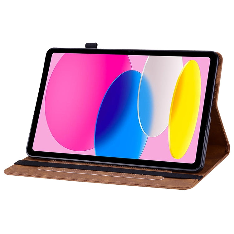For iPad 10th Gen 10.9 2022 Skin Feel Solid Color Zipper Leather Tablet Case