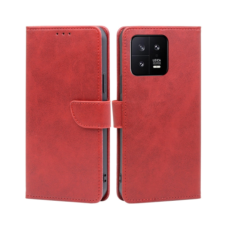 For Xiaomi 13 Calf Texture Buckle Flip Leather Phone Case