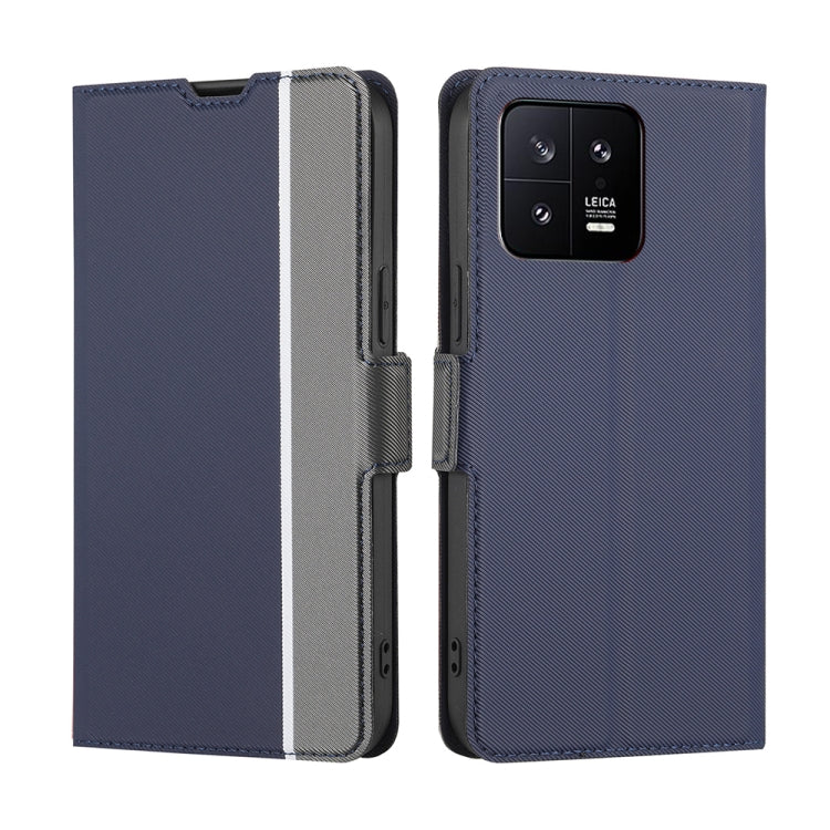 For Xiaomi 13 Twill Texture Side Button Leather Phone Case
