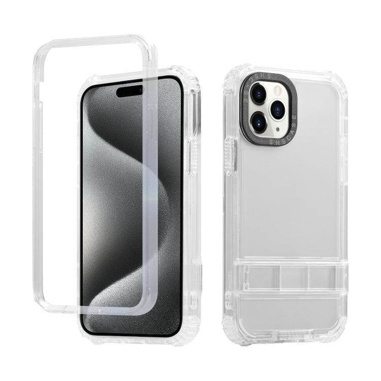 For iPhone 15 Pro Max 2 in 1 360 Invisible Holder Phone Case