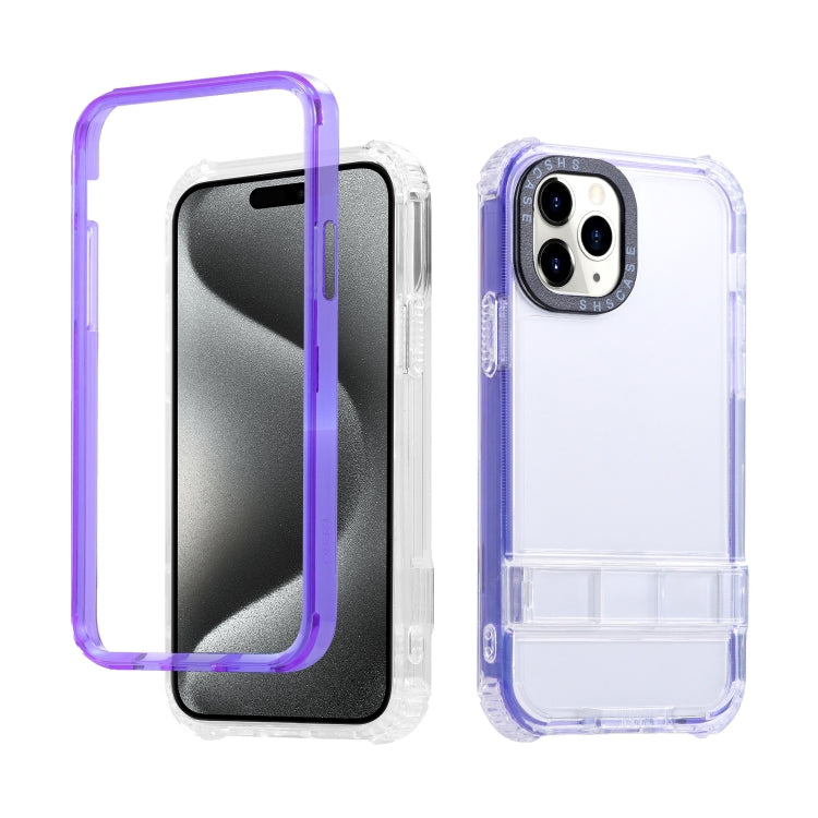 For iPhone 15 Pro Max 2 in 1 360 Invisible Holder Phone Case