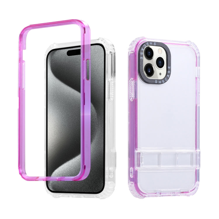 For iPhone 15 Pro 2 in 1 360 Invisible Holder Phone Case