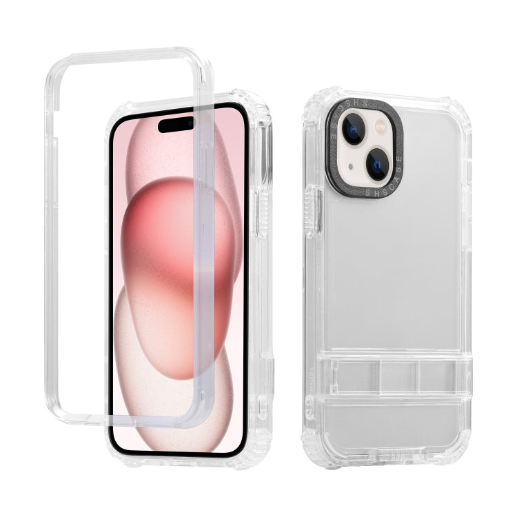For iPhone 15 Plus 2 in 1 360 Invisible Holder Phone Case