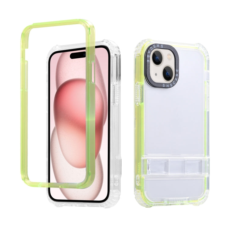 For iPhone 15 Plus 2 in 1 360 Invisible Holder Phone Case