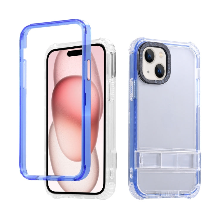 For iPhone 15 2 in 1 360 Invisible Holder Phone Case
