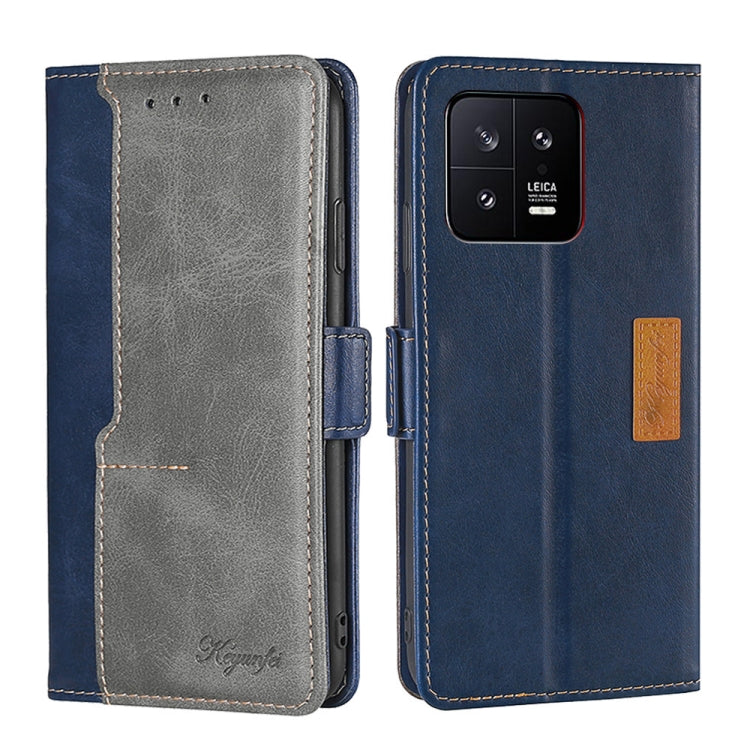 For Xiaomi 13 Contrast Color Side Buckle Leather Phone Case