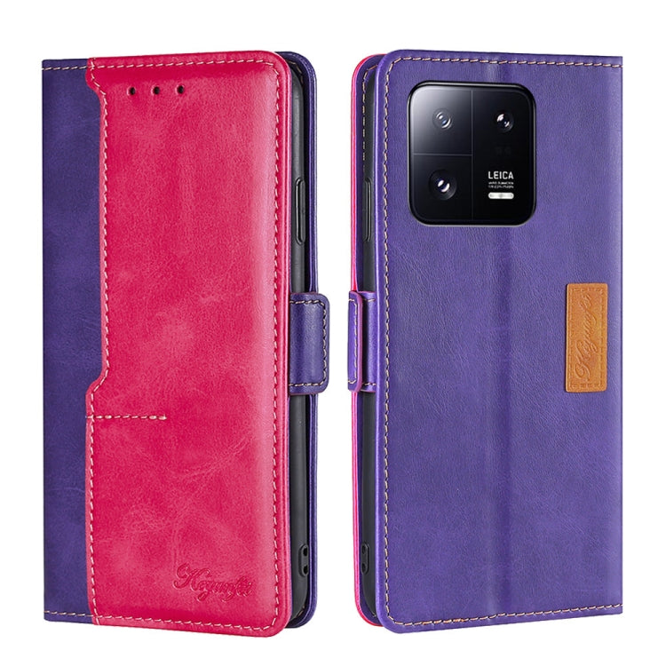 For Xiaomi 13 Pro Contrast Color Side Buckle Leather Phone Case