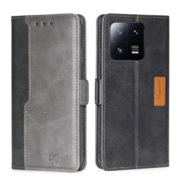 For Xiaomi 13 Pro Contrast Color Side Buckle Leather Phone Case