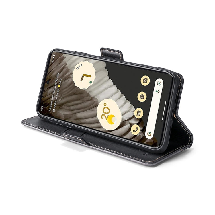 For Google Pixel 7a Contrast Color Side Buckle Leather Phone Case