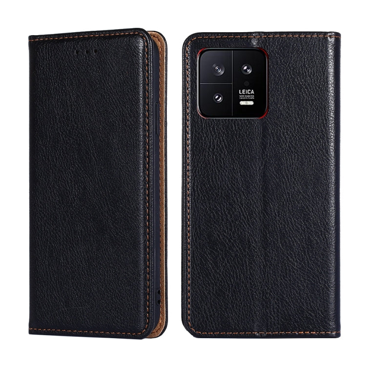 For Xiaomi 13 Gloss Oil Solid Color Magnetic Leather Phone Case