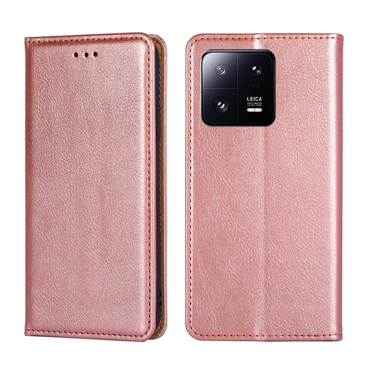 For Xiaomi 13 Pro Gloss Oil Solid Color Magnetic Leather Phone Case