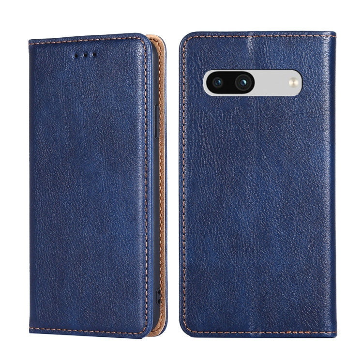 For Google Pixel 7a Gloss Oil Solid Color Magnetic Leather Phone Case