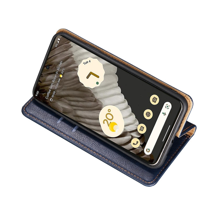 For Google Pixel 7a Gloss Oil Solid Color Magnetic Leather Phone Case