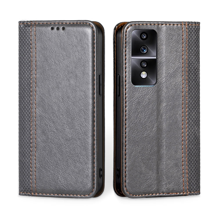 For Honor 80 GT Grid Texture Magnetic Flip Leather Phone Case